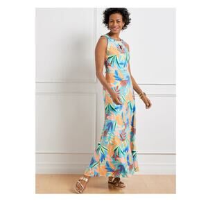 NWT Talbots Women's Tropical Maxi Dress SZ Medium Resortwear Vacation Cruise